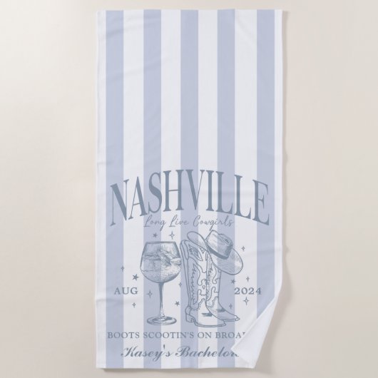 Custom Nashville Bachelorette Rodeo Beach Handtuch (Vorderseite)