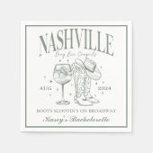 Custom Nashville Bachelorette Rodeo Cocktail Serviette (Vorderseite)