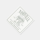 Custom Nashville Bachelorette Rodeo Cocktail Serviette (Ecke)