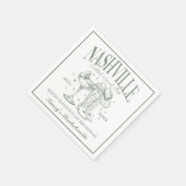 Custom Nashville Bachelorette Rodeo Cocktail Serviette (Ecke)