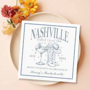 Custom Nashville Bachelorette Rodeo Cocktail Serviette