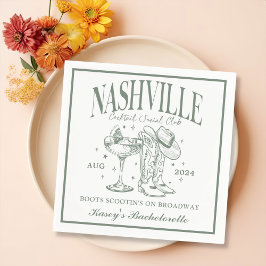 Custom Nashville Bachelorette Rodeo Cocktail Serviette
