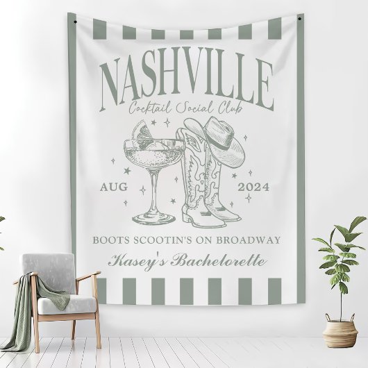 Custom Nashville Bachelorette Rodeo Cocktail Wandteppich