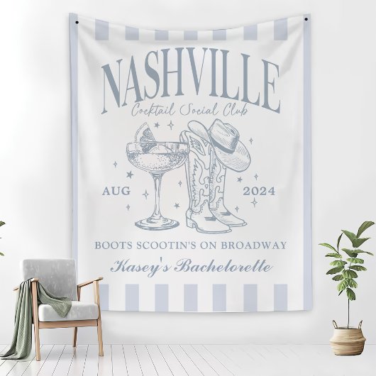Custom Nashville Bachelorette Rodeo Cocktail Wandteppich