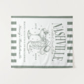 Custom Nashville Bachelorette Rodeo Cocktail Wandteppich (Vorderseite (Horizontal))