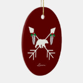 Custom Native American Bären Weihnachtsdekoratione Keramik Ornament (Rechts)