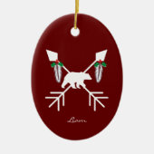Custom Native American Bären Weihnachtsdekoratione Keramik Ornament (Vorne)