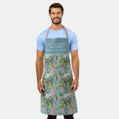 Custom Native Bush Blooms Summer Blue Schürze (Getragen)