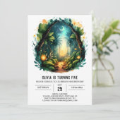 Custom Nature Adventure Woodland Geburtstag Einladung (Stehend Vorderseite)