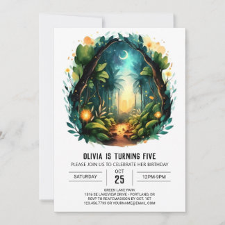 Custom Nature Adventure Woodland Geburtstag Einladung
