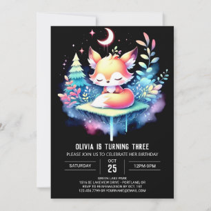 Custom Nature Fox Geburtstag digital Einladung
