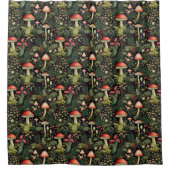 Custom Nature Shower Curtain Mushrooms & Moss Duschvorhang (Vorderseite)