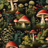 Custom Nature Towel Mushrooms in Terracotta Badhandtuch Set