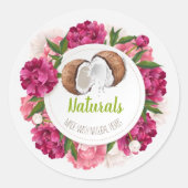 CUSTOM Natürliche, frische Kräuter Runder Aufkleber (Vorderseite)