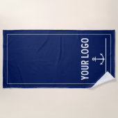 ⚓ Custom Nauavy Blue Beach Handtuch (Vorderseite)