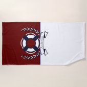 Custom Nauchor Badezimmer Burgundy Navy Blue Strandtuch (Vorderseite)