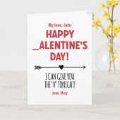 CUSTOM Naughty Gib dir den V Heute Abend Arrow Fun Karte (Gelbe Blume)