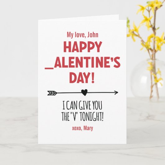 CUSTOM Naughty Gib dir den V Heute Abend Arrow Fun Karte (Gelbe Blume)