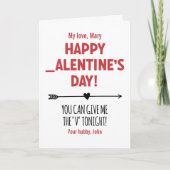 CUSTOM Naughty Gib mir das 'V' Arrow Funny Karte (Vorderseite)