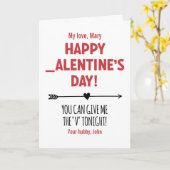 CUSTOM Naughty Gib mir das 'V' Arrow Funny Karte (Gelbe Blume)