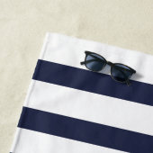 Custom Nautic Anchor Bad Navy Blue Streifen Strandtuch (Beispiel)