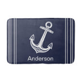 Custom Nautic Anchor Bad Ocean Navy Blau Badematte (Vorderseite)