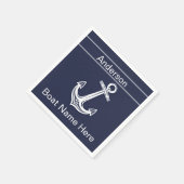 Custom Nautic Anchor Bad Ocean Navy Blau Serviette (Ecke)