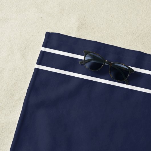 Custom Nautic Anchor Bad Ocean Navy Blau Strandtuch (Beispiel)
