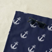 Custom Nautic Anchor Bad Ocean Navy Blau Strandtuch (Beispiel)