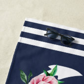 Custom Nautic Anchor Bad Ocean Navy Blau Strandtuch (Beispiel)
