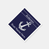 Custom Nautic Anchor Navy Blue n White Napkins Serviette (Ecke)