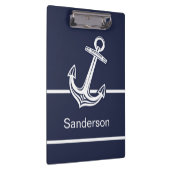 Custom Nautic Anchor Ocean Navy Blue Klemmbrett (Rechts)