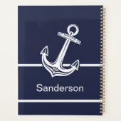 Custom Nautic Anchor Ocean Navy Blue Planer (Rückseite)