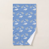 Custom Nautic Blue Seashell Beach House Badhandtuch Set (Handtuch)