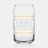 Custom Nautic Boat Name Anchor Navy Blue Border Dosenglas (Rückseite)