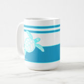 Custom Nautic Coastal Sea Schildkröte Blau Aquamar Kaffeetasse (Vorderseite Links)