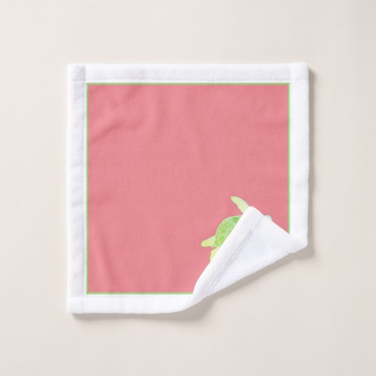 Custom Nautic Coastal Sea Schildkröte Weiße Korall Badhandtuch Set (Waschlappen)