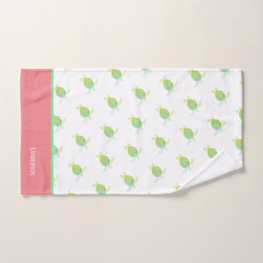 Custom Nautic Coastal Sea Schildkröte Weiße Korall Badhandtuch Set (Handtuch)