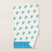 Custom Nautic Coastal Sea Turtle Aquamarin Blue Badhandtuch Set (Handtuch)