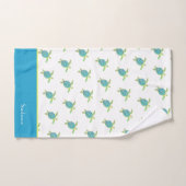 Custom Nautic Coastal Sea Turtle Aquamarin Blue Badhandtuch Set (Handtuch)