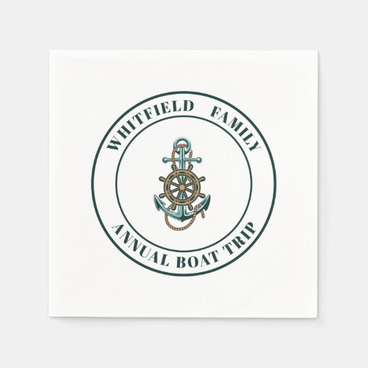 Custom Nautic Family Yacht Summer Sailing Paper Serviette (Vorderseite)