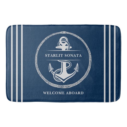 Custom Nautic Sailors Bath Mat Badematte (Vorderseite)