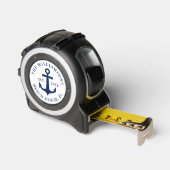 Custom Nautic White Navy Blue Anchor Beach House Maßband (Winkel)
