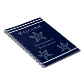 Custom Nautic White Navy Blue Starfish Beach Notizblock (Rechte Seite)