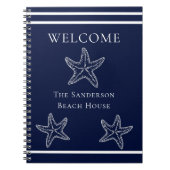 Custom Nautic White Navy Blue Starfish Beach Notizblock (Vorderseite)
