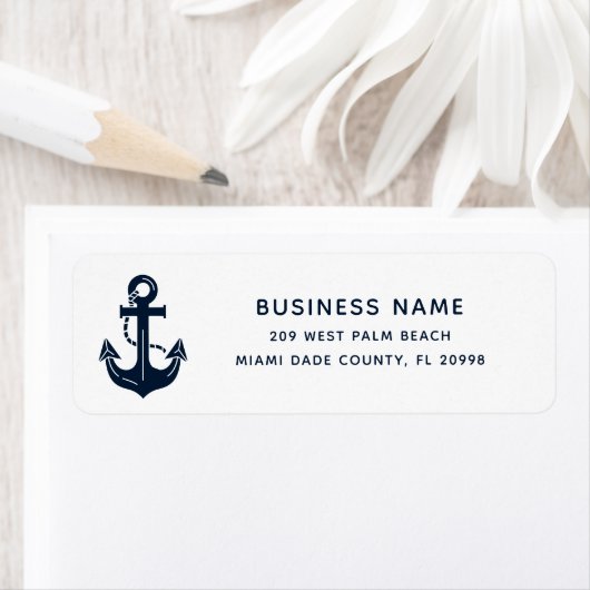 Custom Nautical Anchor Business Return Address (Insitu)