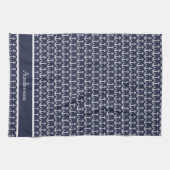 Custom Nautical Anchor Ocean Navy Blue Kitchen to Geschirrtuch (Horizontal)