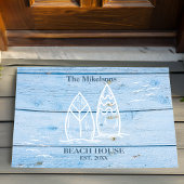 Custom Nautical Blue Wood Beach House Fußmatte