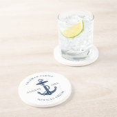 Custom Nautical Boat Navy Blue Anchor  Getränkeuntersetzer (Seite)