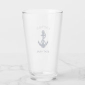Custom Nautical Captain Name Boat Anchor Glas (Rückseite)